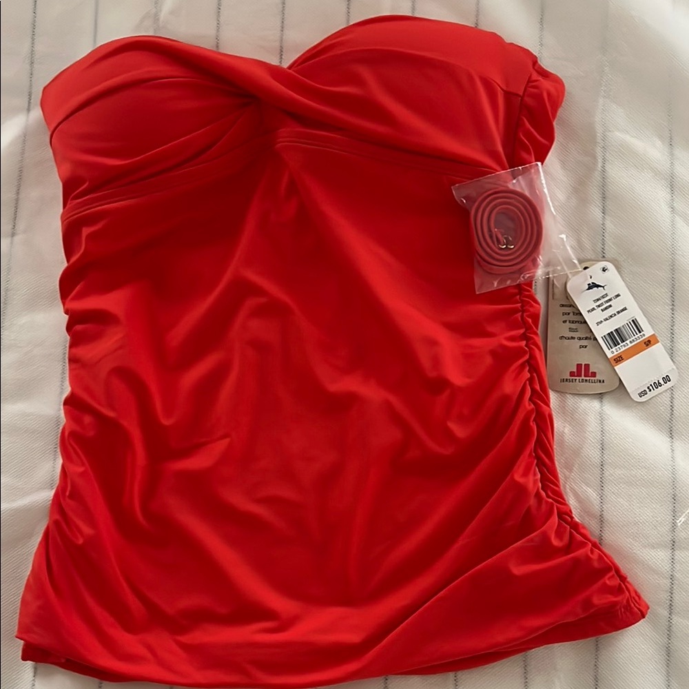 Tommy Bahama Orange One Piece Swimsuit with Ruching